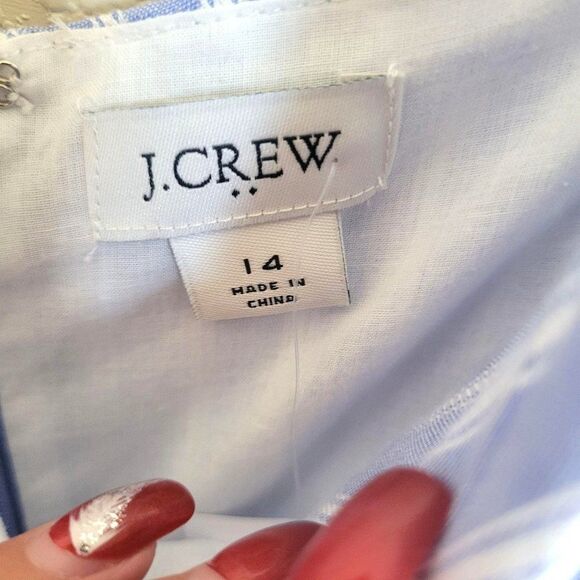 J.Crew Womens Jumpsuit Blue 14 Plus-Size Sleeveless Striped NEW Lined - Picture 3 of 11